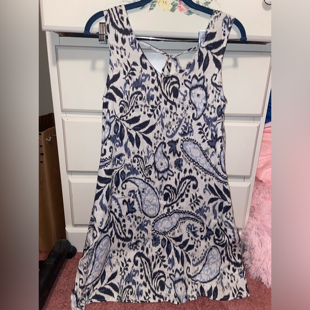 XS Lucky Brand Blue & White Paisley Print dress